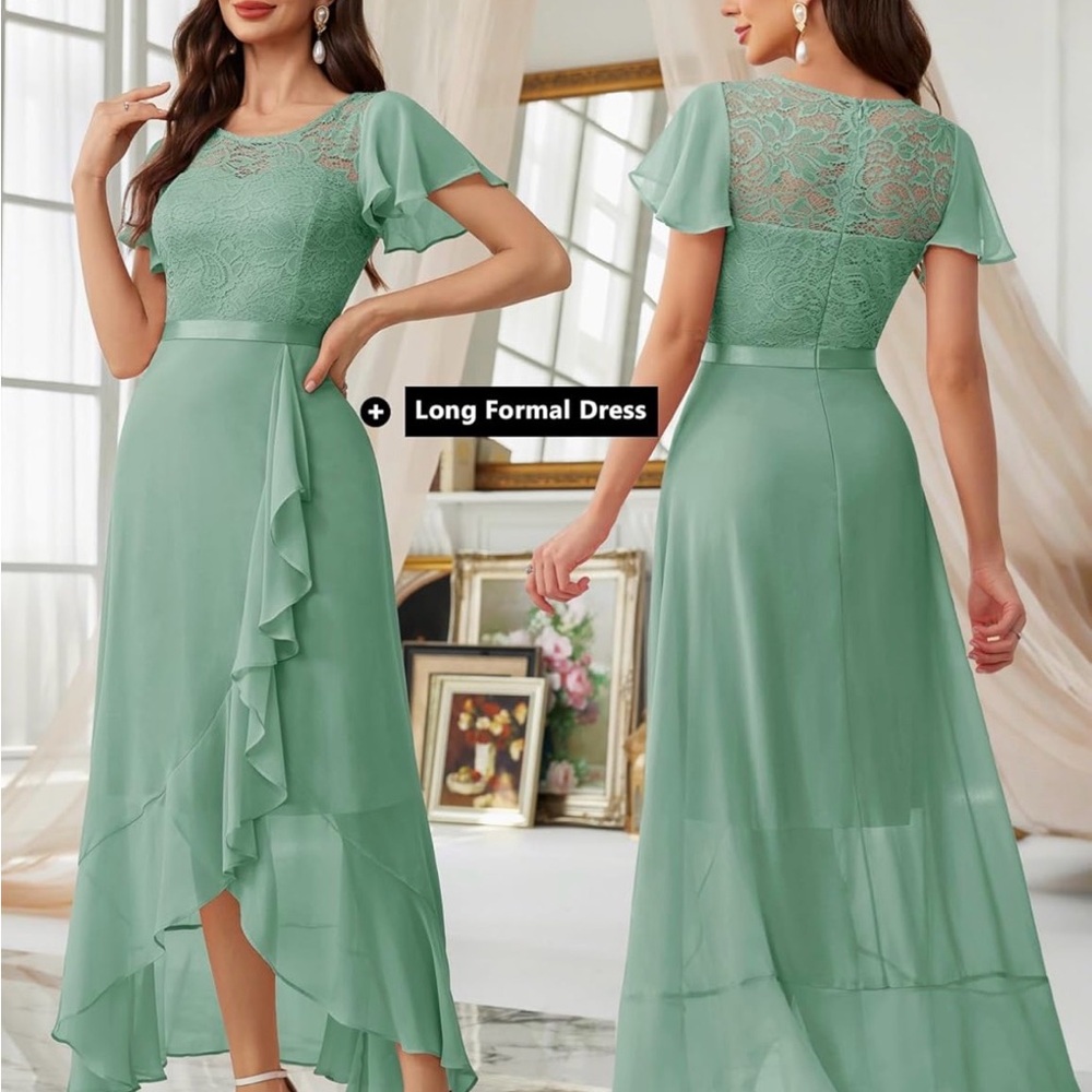 Elegant Green Lace Women Dress